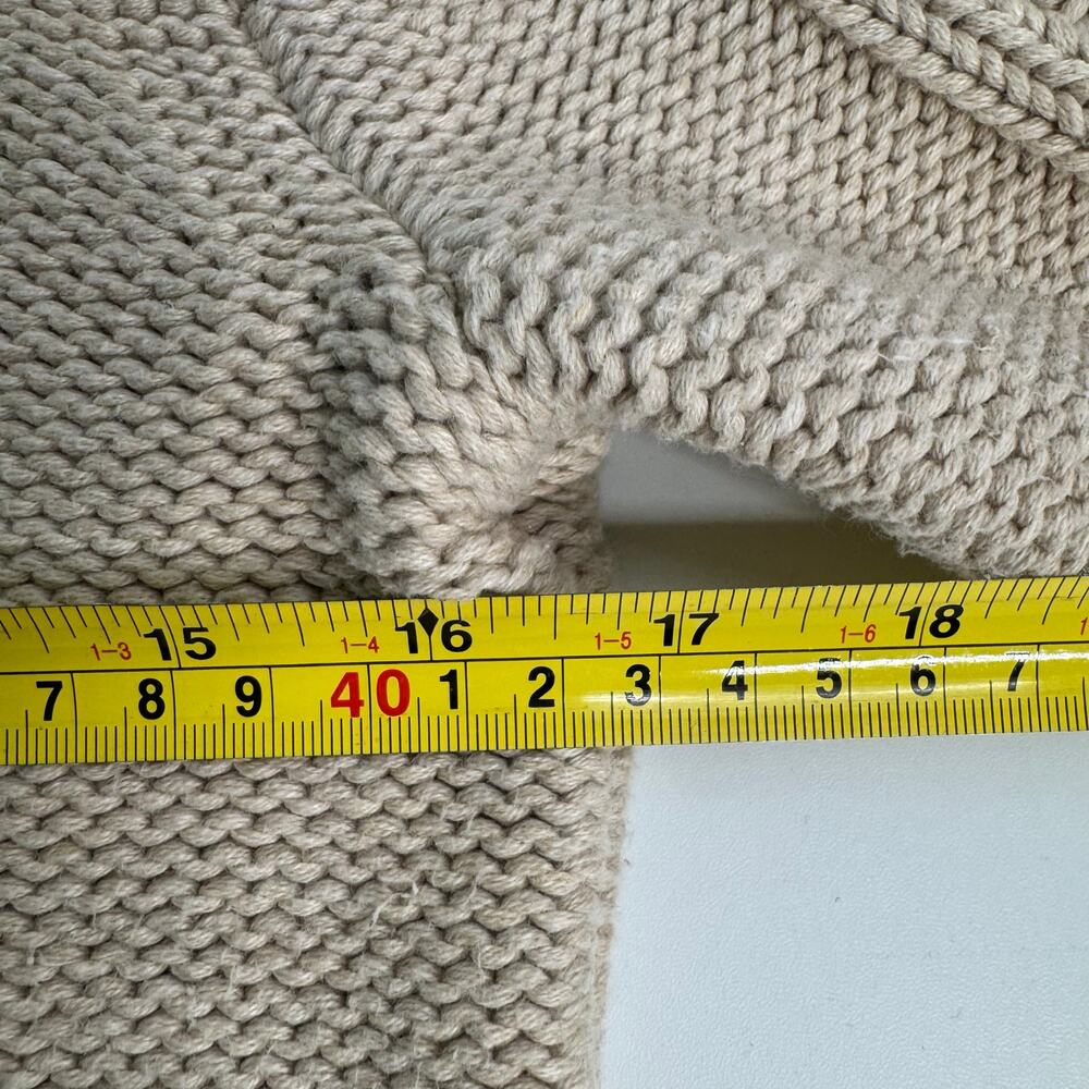 LL Bean Sweater Womens Size Small Petite Cable Knit 100% Cotton Crewneck - Picture 7 of 8